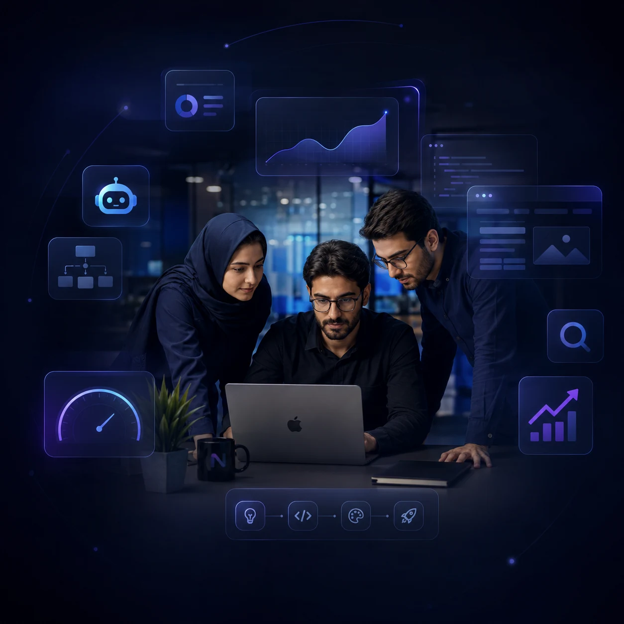 تیم استارتاپ Nemove در حال طراحی محصول دیجیتال