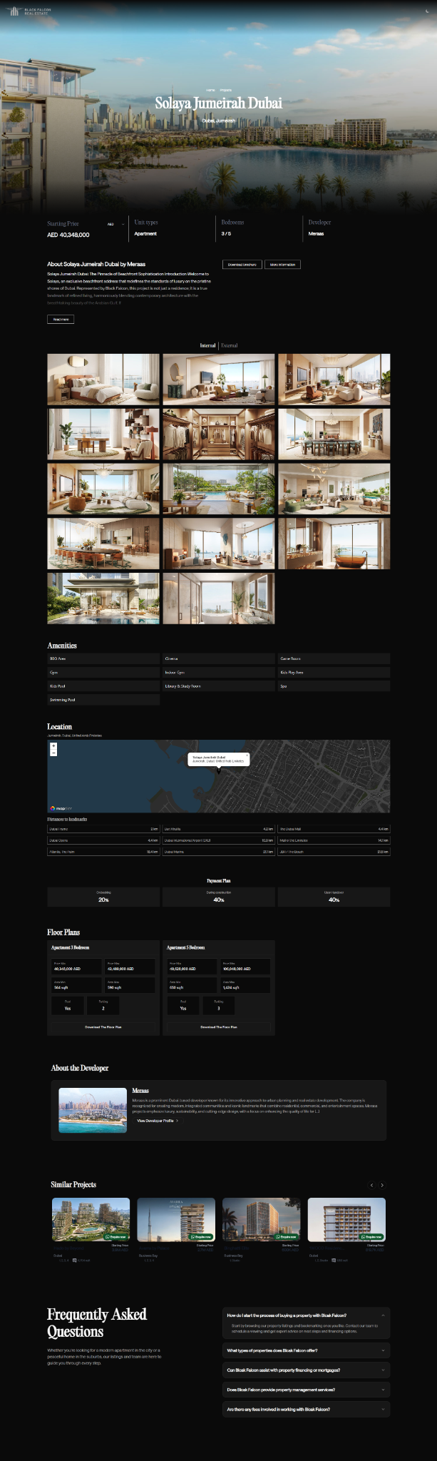 اسکرین‌شات صفحه جزئیات Solaya Jumeirah در Black Falcon
